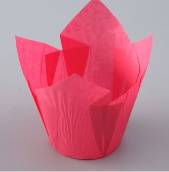 Формы бумажные"Тюльпан "(Темно-розовый) d-5 см h-8 см, 10шт, упак