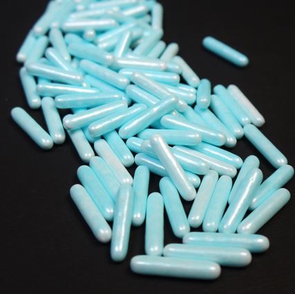 Посыпки сахарные объёмные 3D Палочки Голубые перламутровые, 40гр, упак