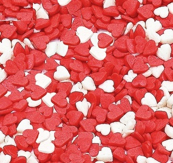 Посыпки сахарные "Сердечки красно-белые МИНИ" 75гр, упак