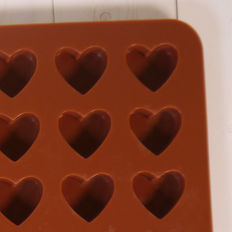 Форма Силиконовая для шоколада "Сердечки", 70 ячеек, 34х22см, 1 шт