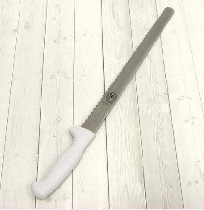 Нож для бисквита широкие зубцы пластиковая ручка, 35 см