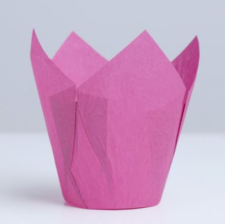 Формы бумажные"Тюльпан "(Бордовый) d-5 см h-8 см, 1 шт