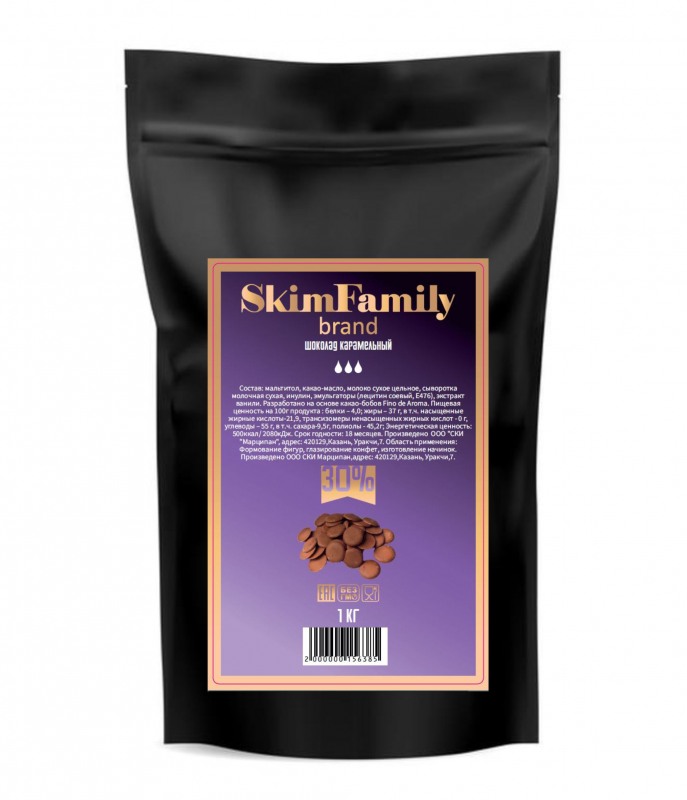 Шоколад Карамельный 30%,SkimFamily,1 кг.упак