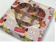 Коробка для 9 конфет с окном сердце С ПРАЗДНИКОМ!, 160х160х30мм, РК, шт
