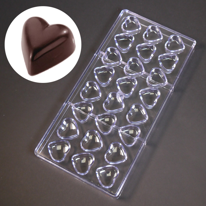 Форма поликарбонат для шоколада "Сердца" Cuori, 24 ячейки, шт