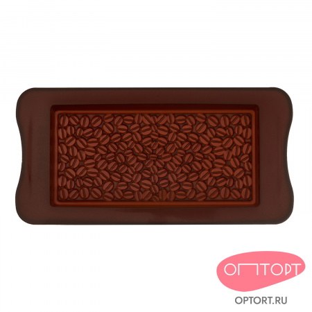 Форма силиконовая для шоколада «Плитка кофейное зерно», 16,0х7,8х0,8, шт