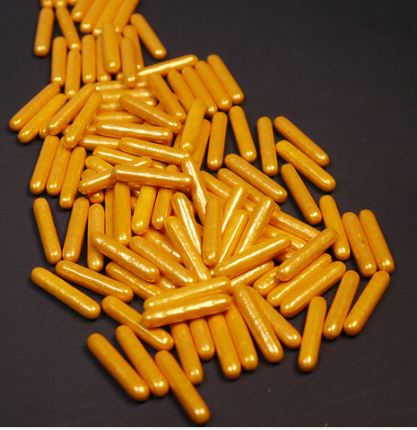 Посыпки сахарные объёмные 3D Палочки Золотые перламутровые, 40гр, упак