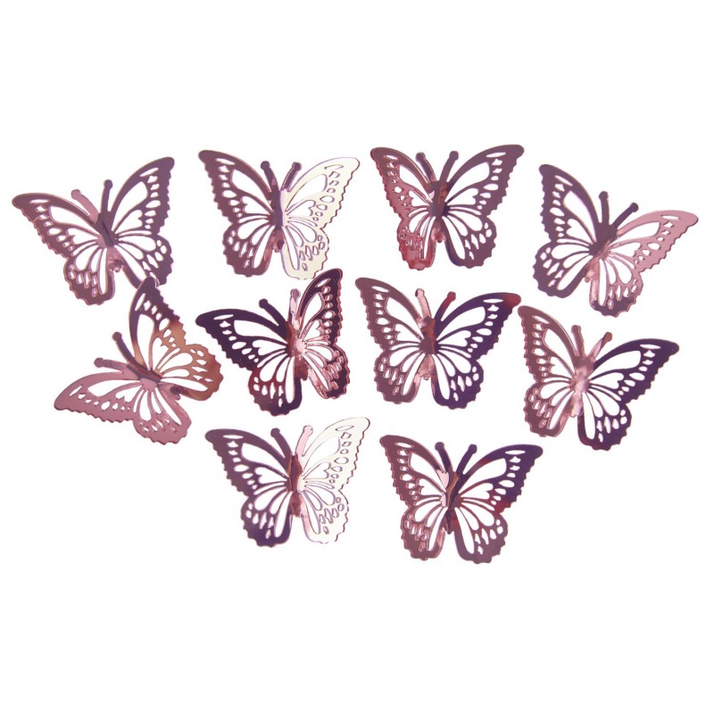 Бабочки из акрила, Розовые, 10шт, упак