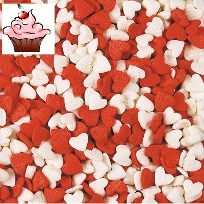 Посыпки сахарные "Сердечки красно-белые Средние "0,075 кг