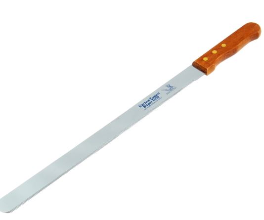 Нож для бисквита мелкие зубцы, рабочая поверхность 35 см, дерев. ручка, шт