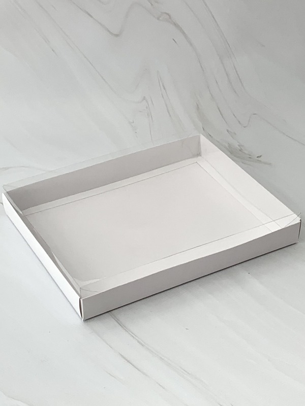 Упаковка для кондитерских изделий с PVC-крышкой, Белый, 260*210*30мм, шт