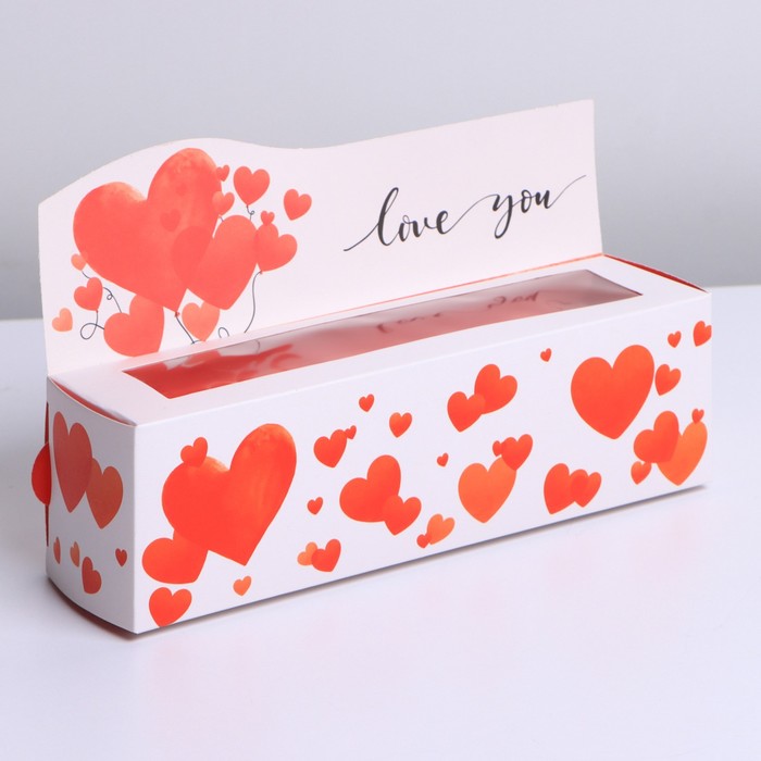 Коробка для макарун "Love you",18*5,5*5,5, шт
