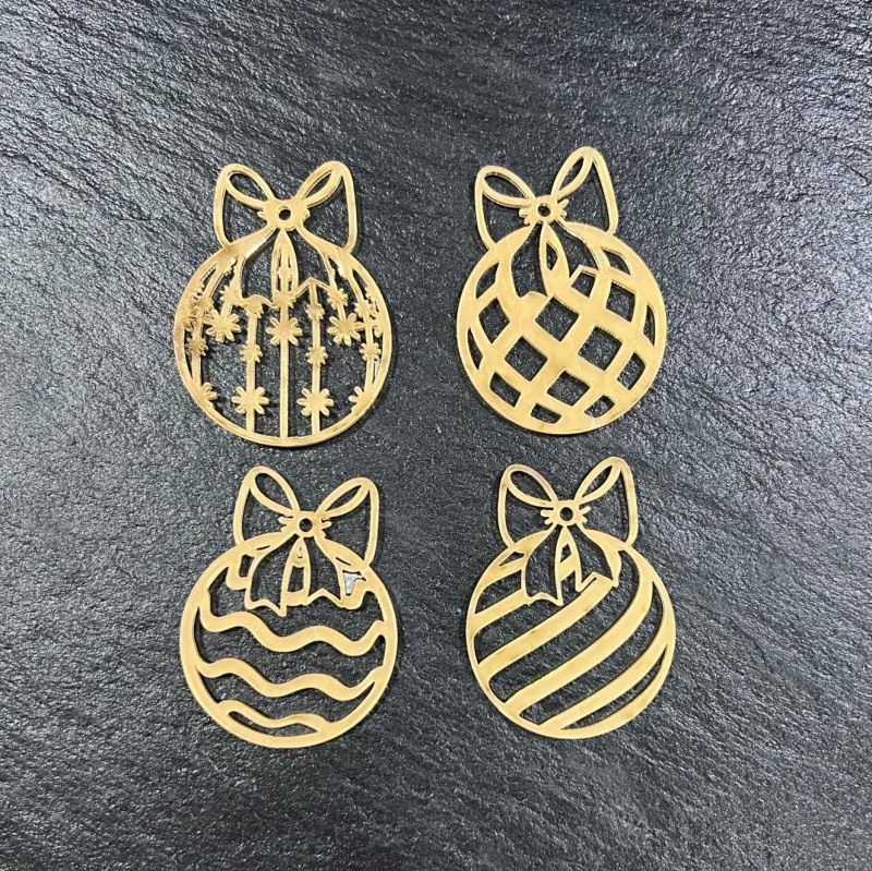 Топпер "Шарики б/гравировки", золото, 4шт, набор