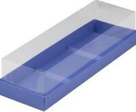 Коробка под муссовые пирожные на 3шт, с пластиковой крышкой, Лавандовая, 290*95*80мм, шт