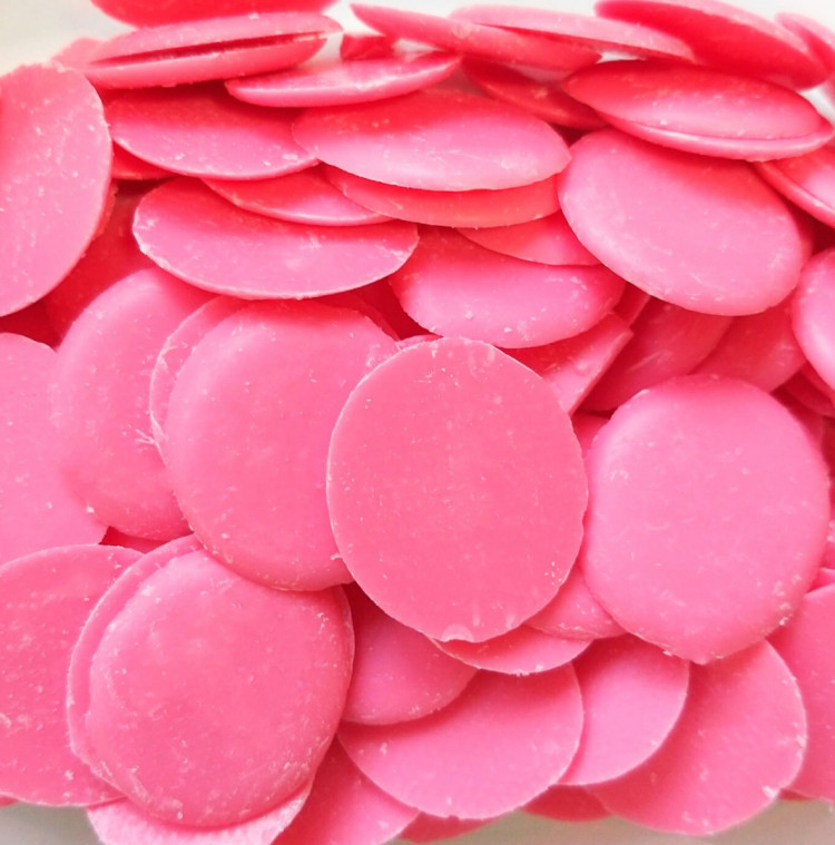 Глазурь кондитерская "Шокомилк" Малина, дропсы розовые, 200гр, упак