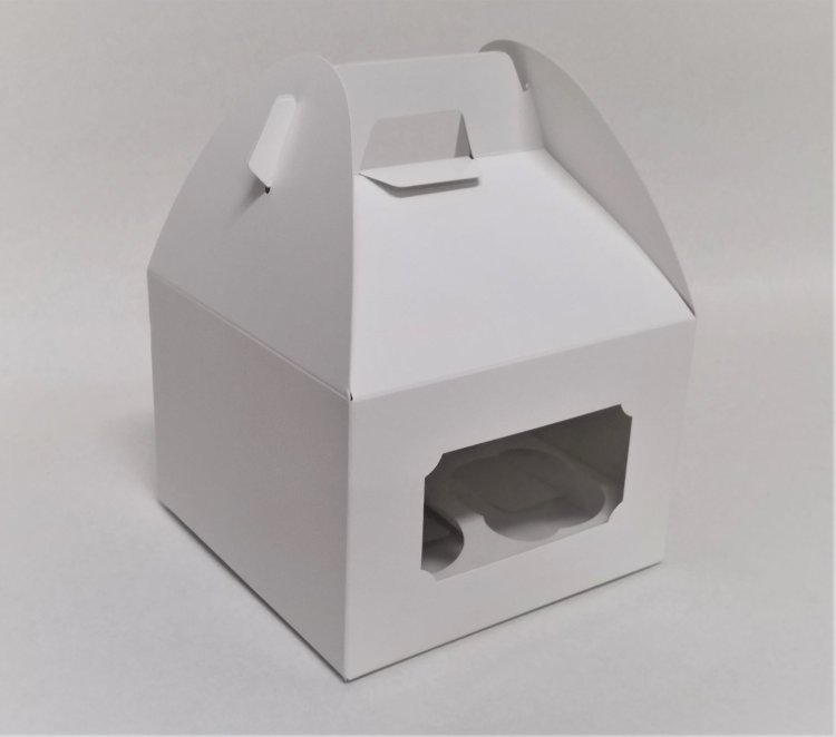 Коробка для капкейков, 160x160x110мм, на 4 капкейка, с окном, с ручками, АРТ
