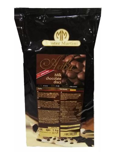 Шоколад Молочный "Ариба Латте Диски 32" 34/36, 1 кг/пакет, Мастер Мартини