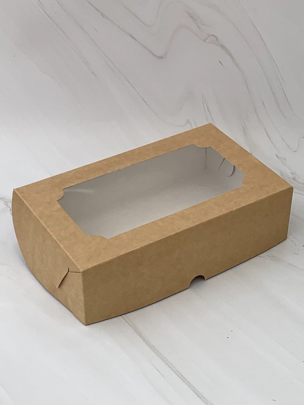 Коробка для зефира с окном КРАФТ, 250*150*70мм, шт