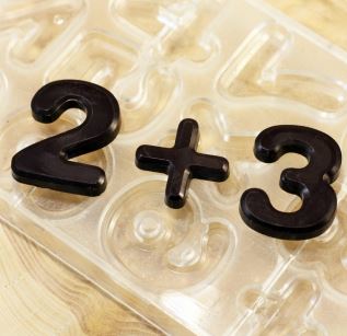 Форма поликарбонат для шоколадных конфет "ЦИФРЫ", 1 шт