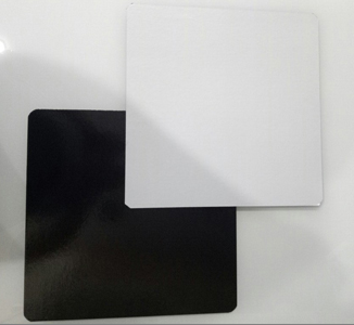 Подложка картонная ламинированная Черная/белая,290*290, АМ, 0,8 мм,1 шт