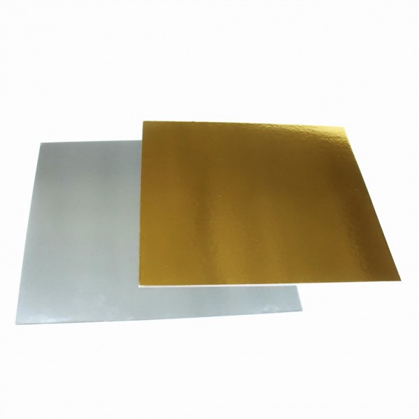 Подложка картонная ламинированная Золото/серебро,340*340, АМ, 0,8 мм,1 шт
