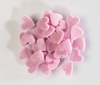 Посыпка Сахарная Сердечки розовые-7мм,Германия,0,050кг упак