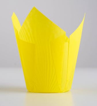 Формы бумажные"Тюльпан "(Желтые) d-5см h-8см, 10шт, упак