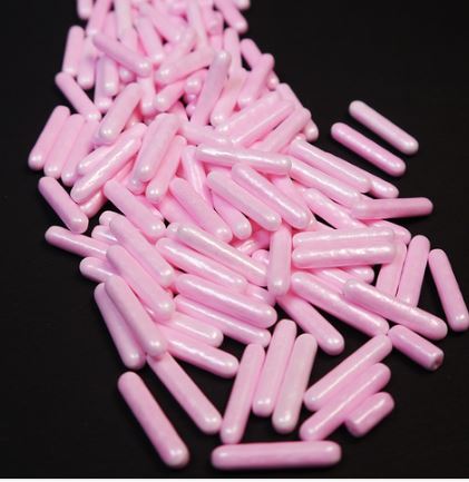 Посыпки сахарные объёмные 3D Палочки Розовые перламутровые, 40гр, упак