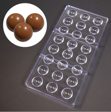 Форма поликарбонат для шоколада "Полусфера", 24 ячейки, шт