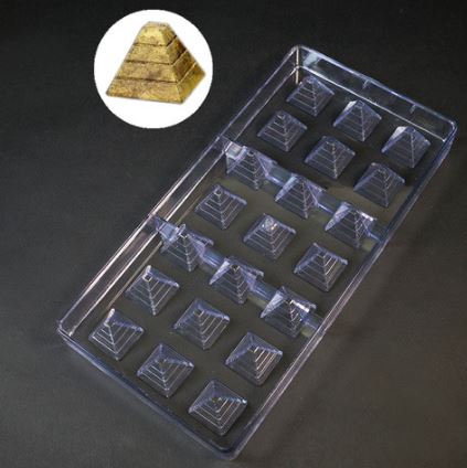 Форма поликарбонат для шоколада "Пирамида", 21 ячейка,шт